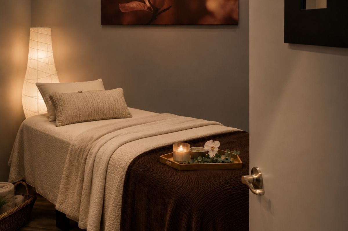 Tranquil Moments Day spa bed and room